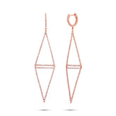 0.89ct 14k Rose Gold Diamond Triangle Earring
